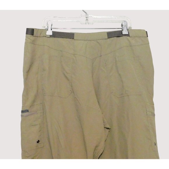 Alpine Khaki Convertible Pants Shorts XL Tan Belted Zip Off legs Light Weight - Picture 4 of 7